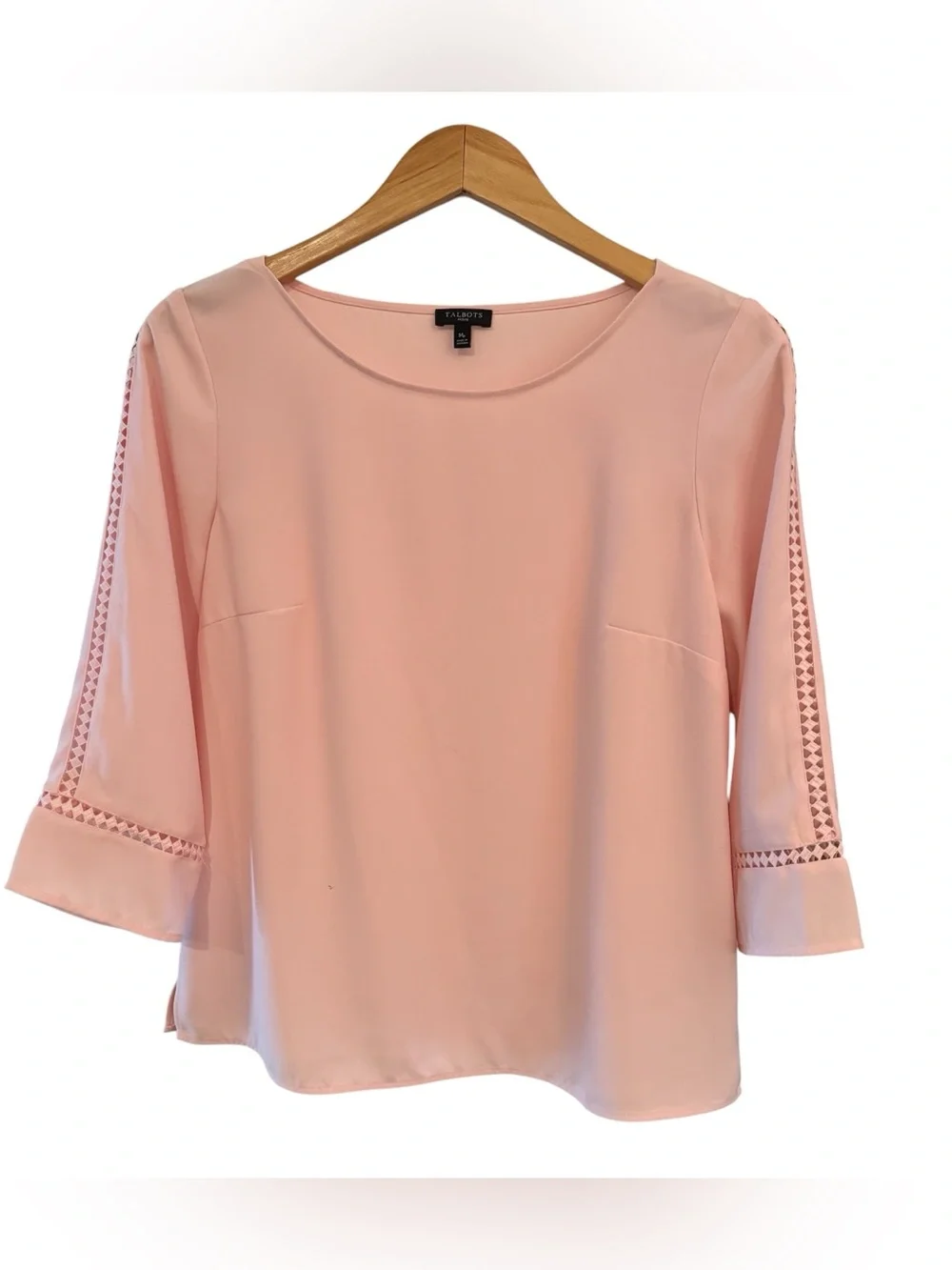 Talbots popover blouse in a soft blush pink Medium Petite - Picture 1 of 4